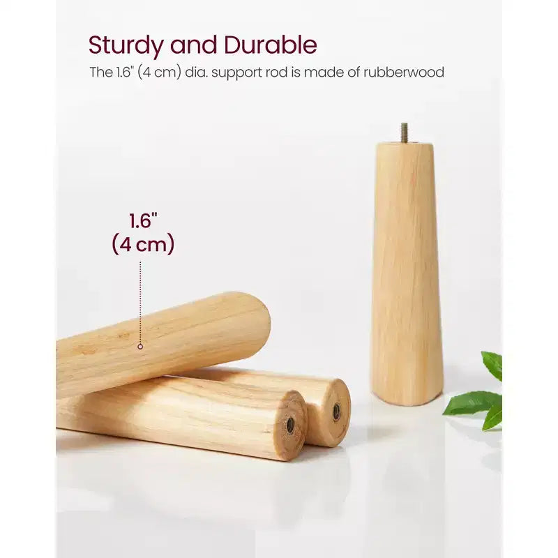 VASAGLE Solid Wood Coat Rack Free Standing with 8 Hooks