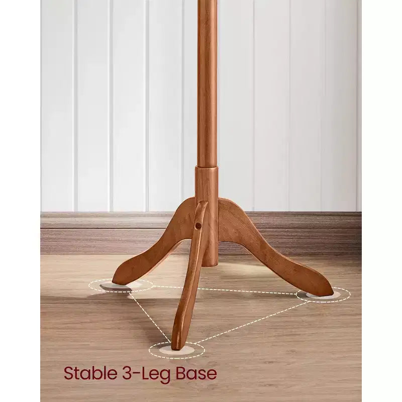 VASAGLE Solid Wood Coat Rack Free Standing with 8 Hooks
