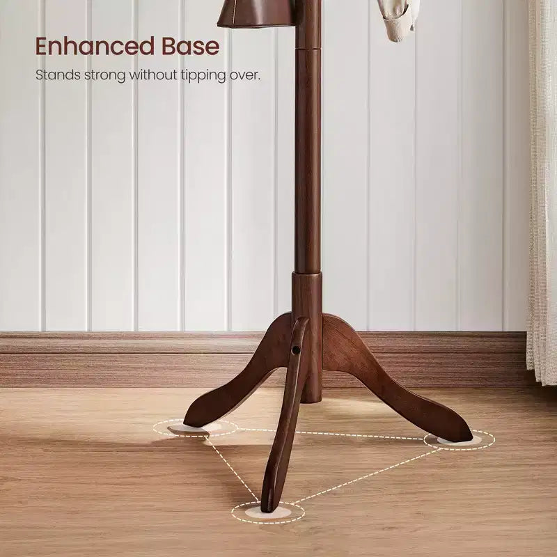 VASAGLE Solid Wood Coat Rack Free Standing with 8 Hooks