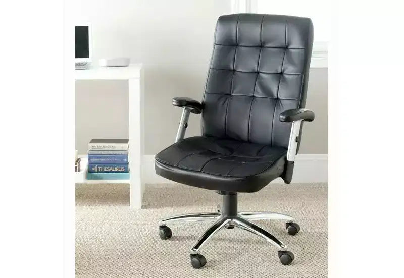 Olga Swivel Desk Chair - Height Adjustable - FOX8514 - Black - Safavieh