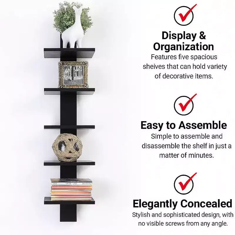 Spine Wall Book Shelves Stylish and Functional - Proman Products
