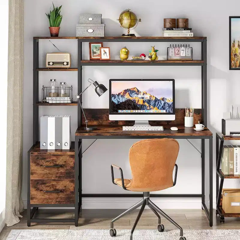 Lantine 55 Inch Computer Desk with 2 Drawers