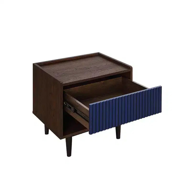 Duane Modern Ribbed Nightstand with Drawer - Manhattan Comfort