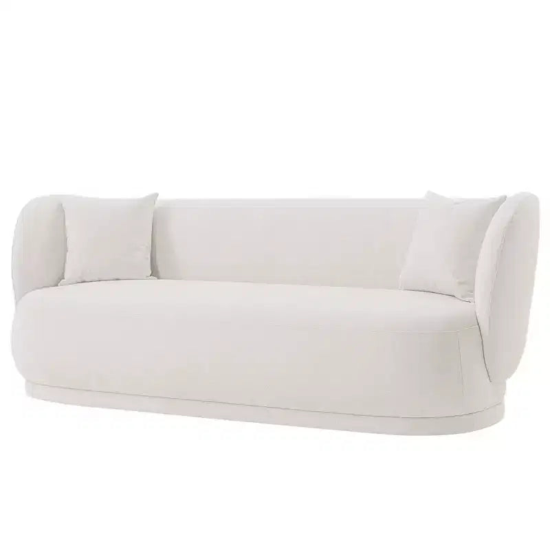 Siri Contemporary Linen Upholstered Sofa with Pillows - Manhattan Comfort