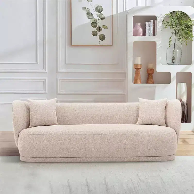 Siri Contemporary Linen Upholstered Sofa with Pillows - Manhattan Comfort