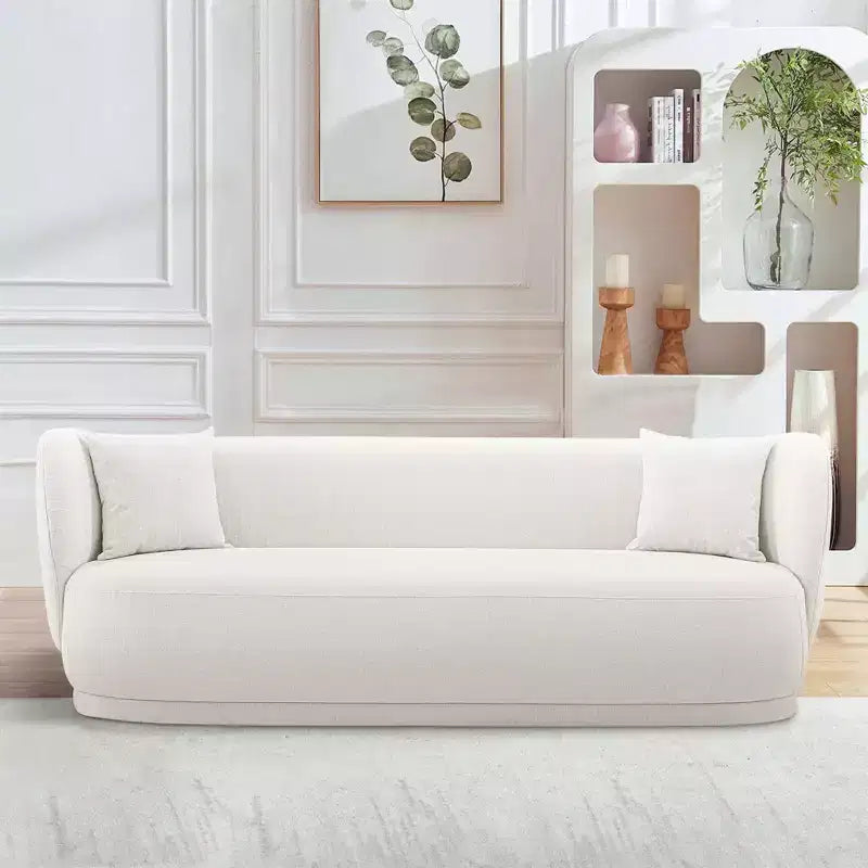 Siri Contemporary Linen Upholstered Sofa with Pillows - Manhattan Comfort