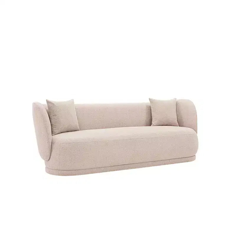 Siri Contemporary Linen Upholstered Sofa with Pillows - Manhattan Comfort