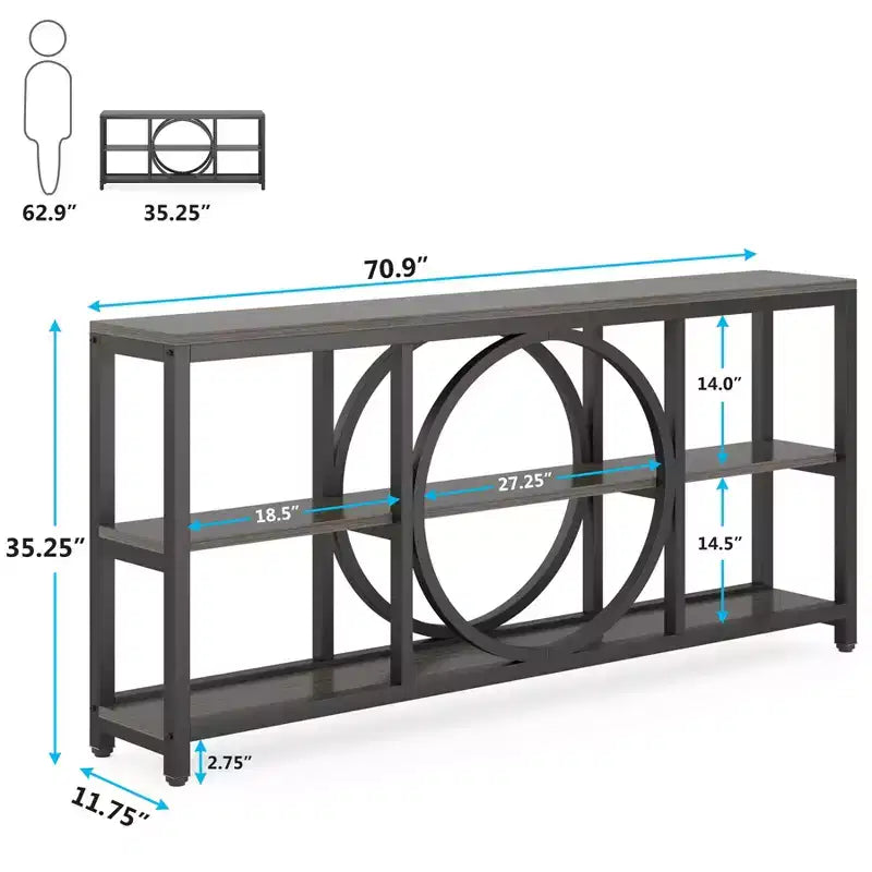 Lantine 70.9 inches 3-Tier Extra Long Console Table