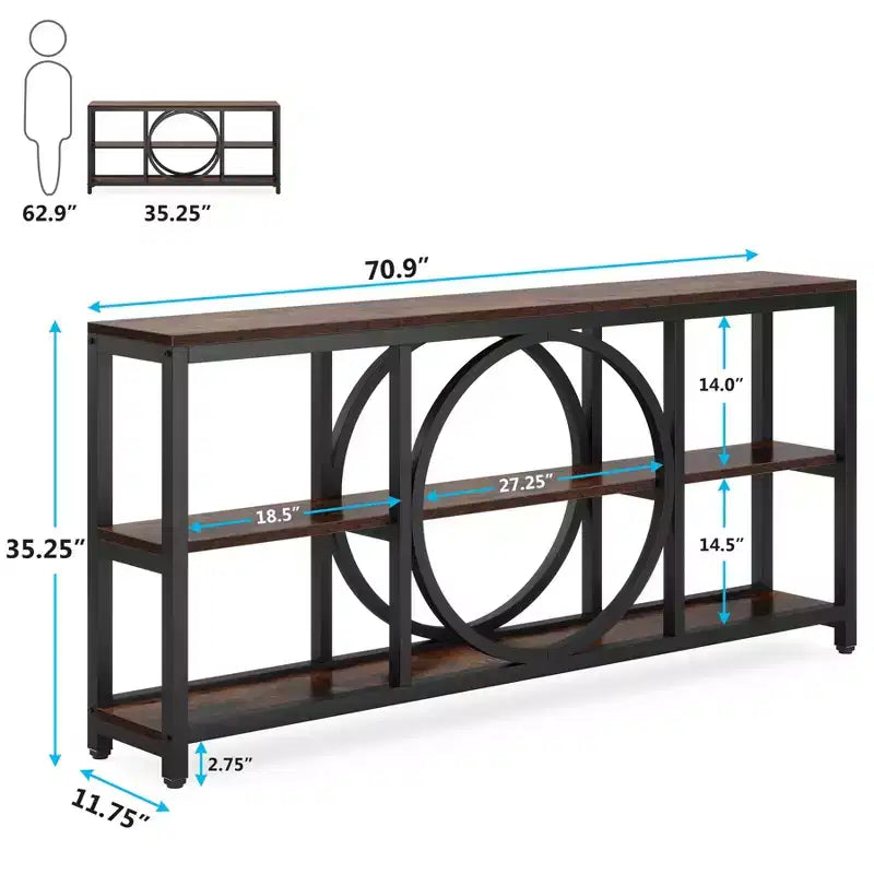 Lantine 70.9 inches 3-Tier Extra Long Console Table