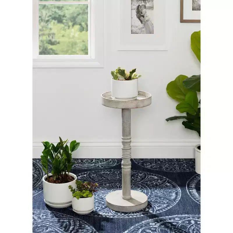 Kate and Laurel - Bellport Pedestal End Table