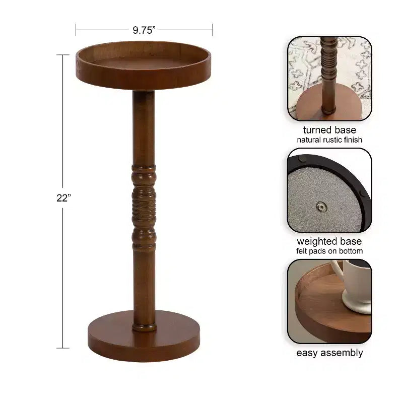 Kate and Laurel - Bellport Pedestal End Table