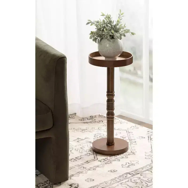 Kate and Laurel - Bellport Pedestal End Table