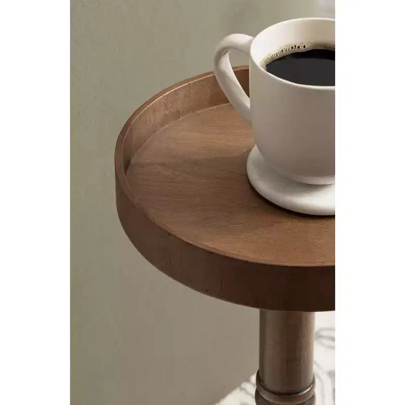 Kate and Laurel - Bellport Pedestal End Table