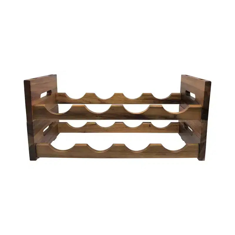 Kalmar Home Solid Acacia 4 Bottle Stackable Wine Rack