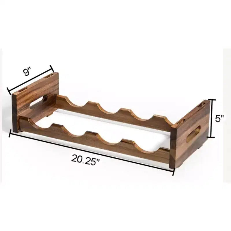 Kalmar Home Solid Acacia 4 Bottle Stackable Wine Rack
