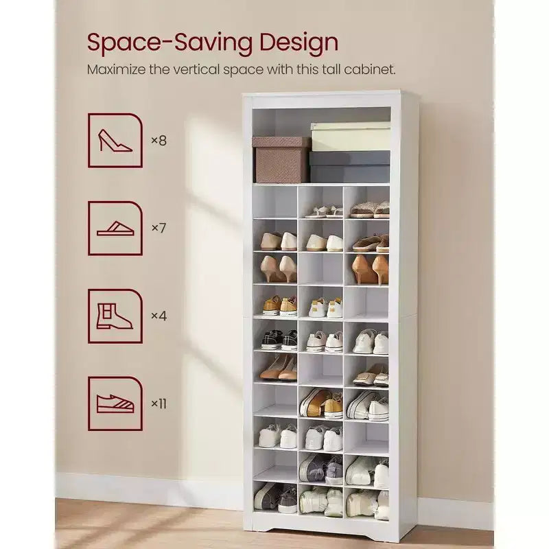 10-Tier Shoe Storage Cabinet, Holds 30 Pairs, Shoe Rack for Entryway & Bedroom