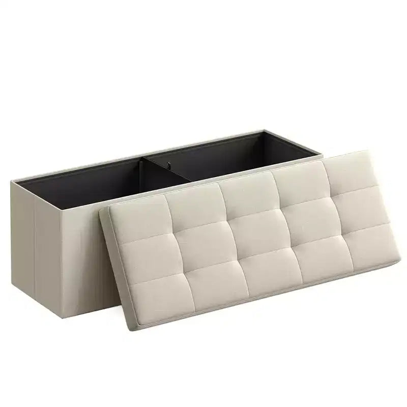 SONGMICS Storage Ottoman Bench Ottoman with Storage Footstool Hold up to 660 lb for Bedroom Living Room