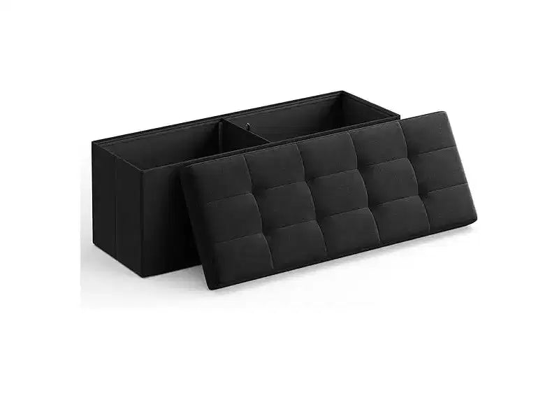 SONGMICS Storage Ottoman Bench Ottoman with Storage Footstool Hold up to 660 lb for Bedroom Living Room