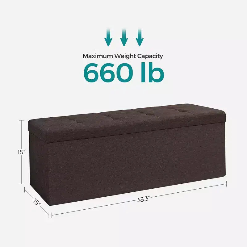 SONGMICS Storage Ottoman Bench Ottoman with Storage Footstool Hold up to 660 lb for Bedroom Living Room