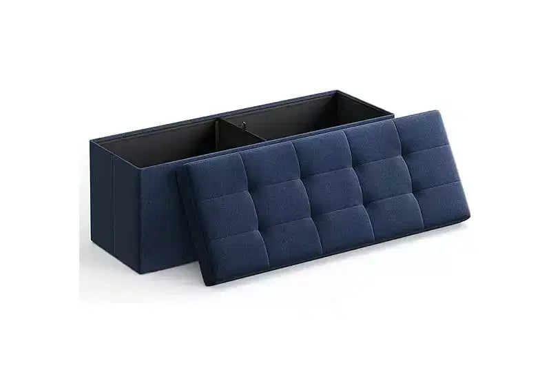 SONGMICS Storage Ottoman Bench Ottoman with Storage Footstool Hold up to 660 lb for Bedroom Living Room
