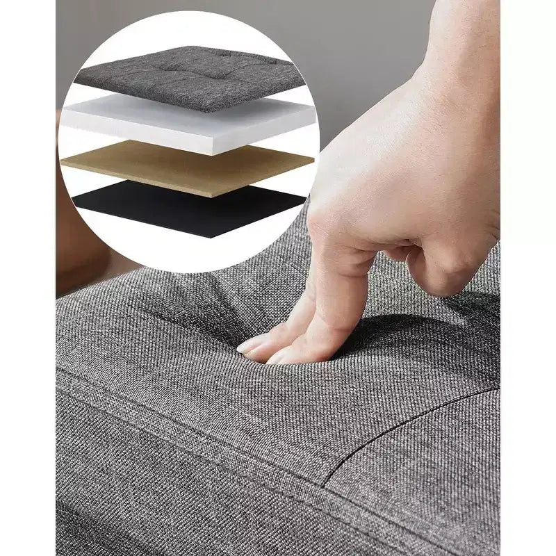 SONGMICS Storage Ottoman Bench Ottoman with Storage Footstool Hold up to 660 lb for Bedroom Living Room