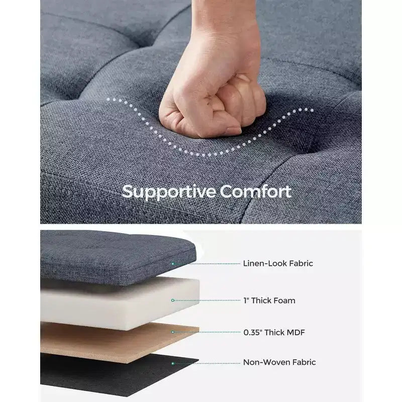 SONGMICS Storage Ottoman Bench Ottoman with Storage Footstool Hold up to 660 lb for Bedroom Living Room
