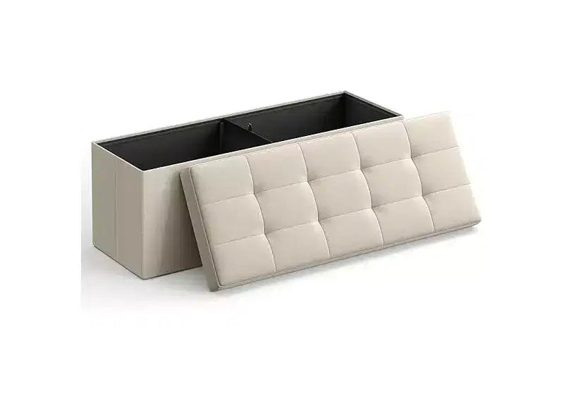 SONGMICS Storage Ottoman Bench Ottoman with Storage Footstool Hold up to 660 lb for Bedroom Living Room