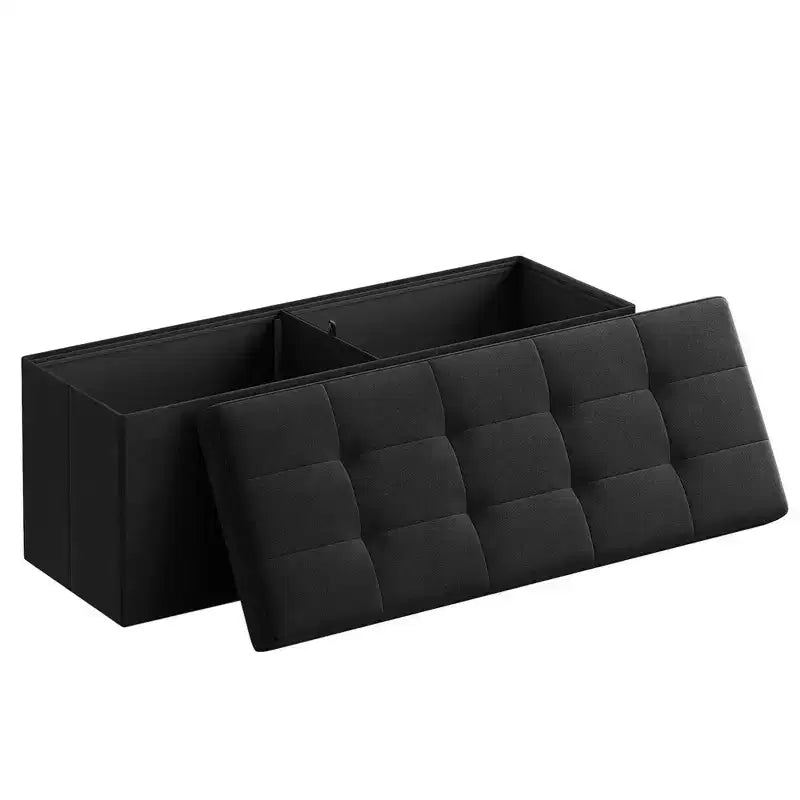 SONGMICS Banc de Rangement Ottoman avec Rangement, Repose-Pieds, Supporte jusqu'à 300 kg pour Chambre à Coucher, Salon