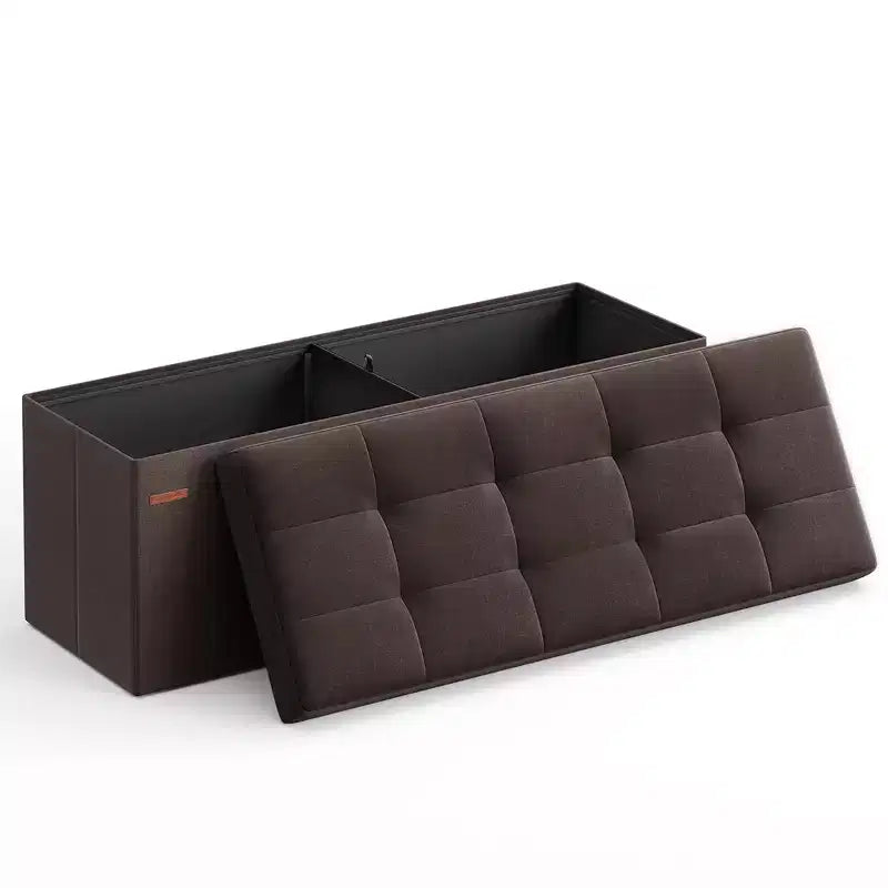 SONGMICS Banc de Rangement Ottoman avec Rangement, Repose-Pieds, Supporte jusqu'à 300 kg pour Chambre à Coucher, Salon