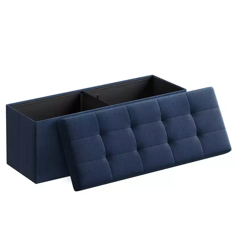 SONGMICS Banc de Rangement Ottoman avec Rangement, Repose-Pieds, Supporte jusqu'à 300 kg pour Chambre à Coucher, Salon