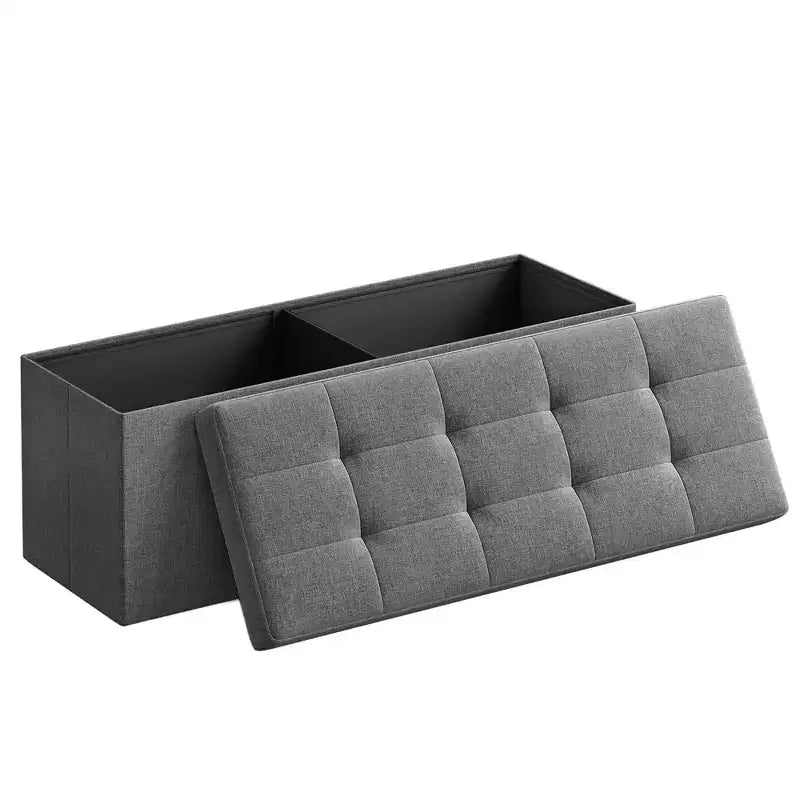 SONGMICS Banc de Rangement Ottoman avec Rangement, Repose-Pieds, Supporte jusqu'à 300 kg pour Chambre à Coucher, Salon