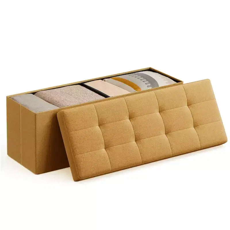 SONGMICS Banc de Rangement Ottoman avec Rangement, Repose-Pieds, Supporte jusqu'à 300 kg pour Chambre à Coucher, Salon