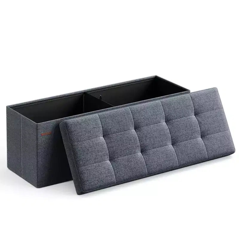 SONGMICS Banc de Rangement Ottoman avec Rangement, Repose-Pieds, Supporte jusqu'à 300 kg pour Chambre à Coucher, Salon