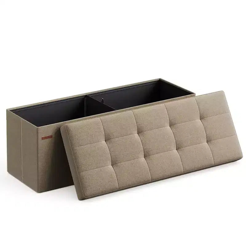 SONGMICS Banc de Rangement Ottoman avec Rangement, Repose-Pieds, Supporte jusqu'à 300 kg pour Chambre à Coucher, Salon