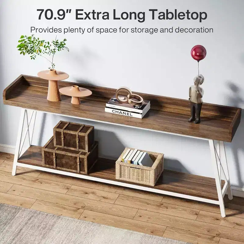 Tribesigns 70.87 2-Tier Narrow Sofa Table