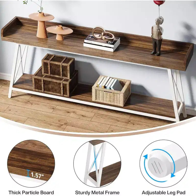 Tribesigns 70.87 2-Tier Narrow Sofa Table