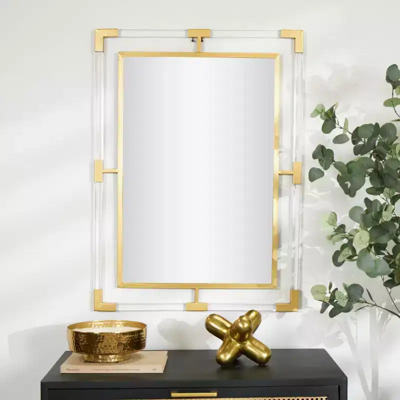 38x28 Metal Double Framed Wall Mirror with Acrylic - Olivia & May