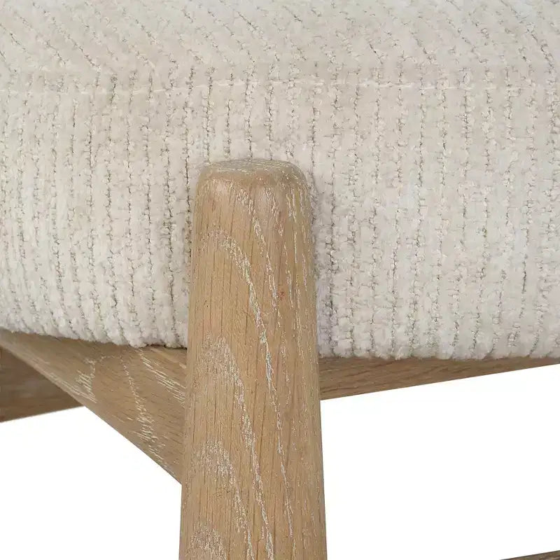 Uttermost Acrobat 24 1/2W Textured Off-White Fabric Bench