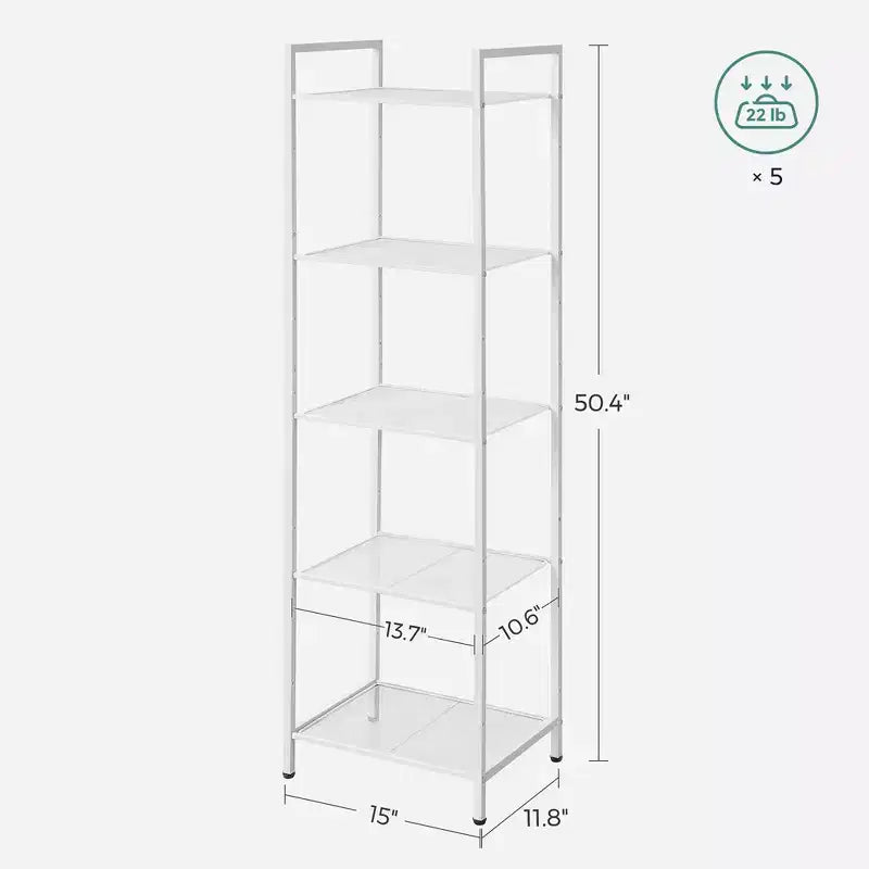 SONGMICS Storage Rack Bathroom Shelf Extendable Plant Steel Stand with Adjustable Shelf