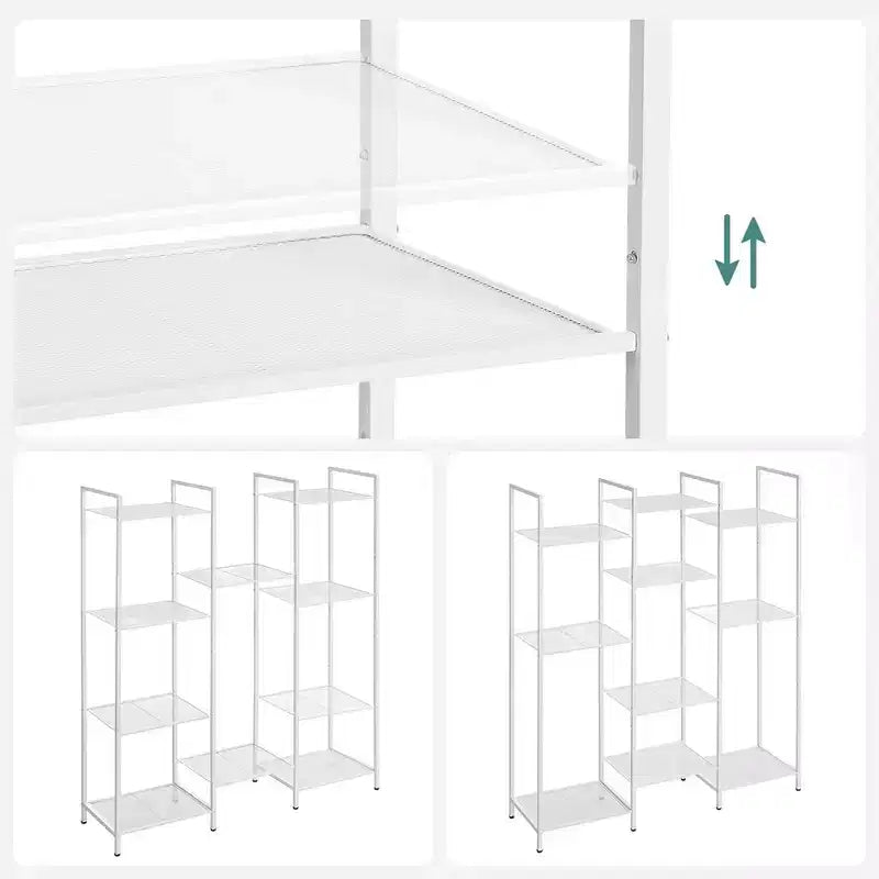 SONGMICS Storage Rack Bathroom Shelf Extendable Plant Steel Stand with Adjustable Shelf