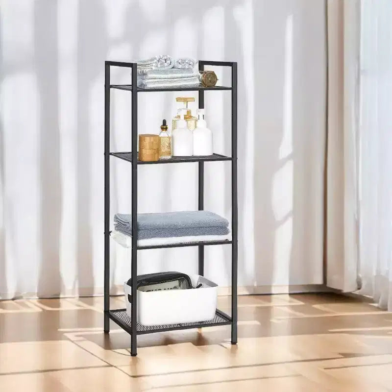 SONGMICS Storage Rack Bathroom Shelf Extendable Plant Steel Stand with Adjustable Shelf