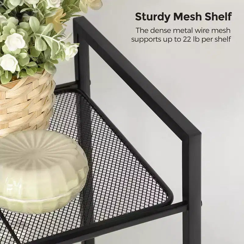 SONGMICS Storage Rack Bathroom Shelf Extendable Plant Steel Stand with Adjustable Shelf
