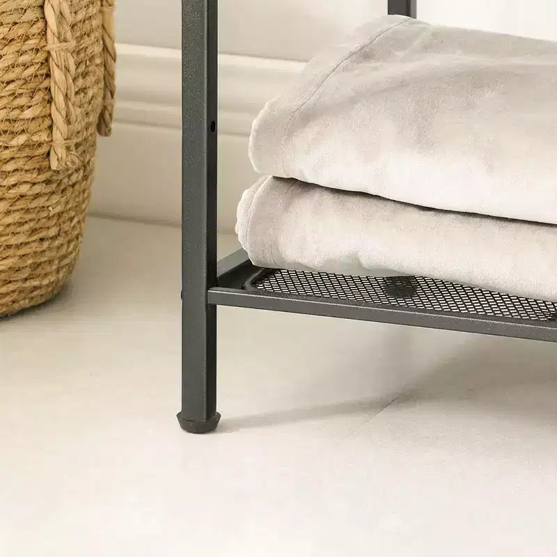 SONGMICS Storage Rack Bathroom Shelf Extendable Plant Steel Stand with Adjustable Shelf