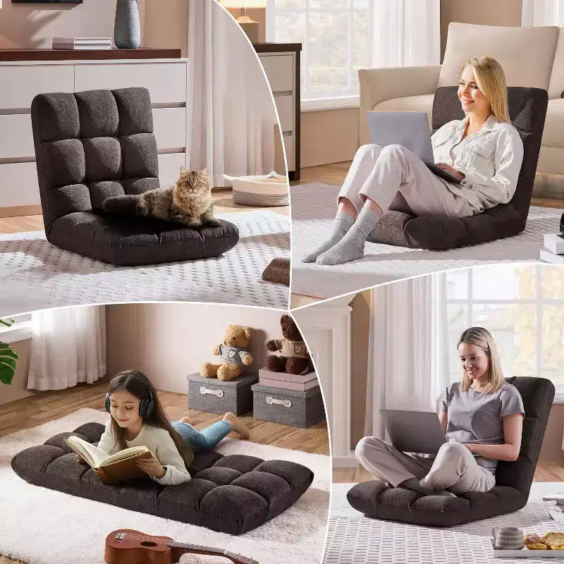 Yaheetech Floor Folding Chair with Backrest for Single Adult Pet