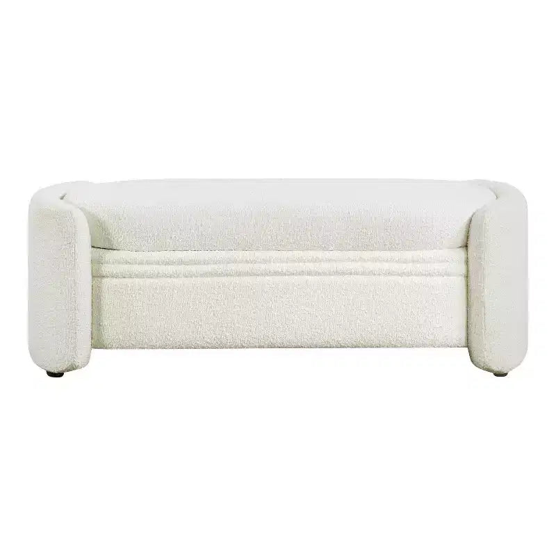 Makine Glam Boucle Storage Bench for Bedroom and Entryway - HOMES: Inside + Out