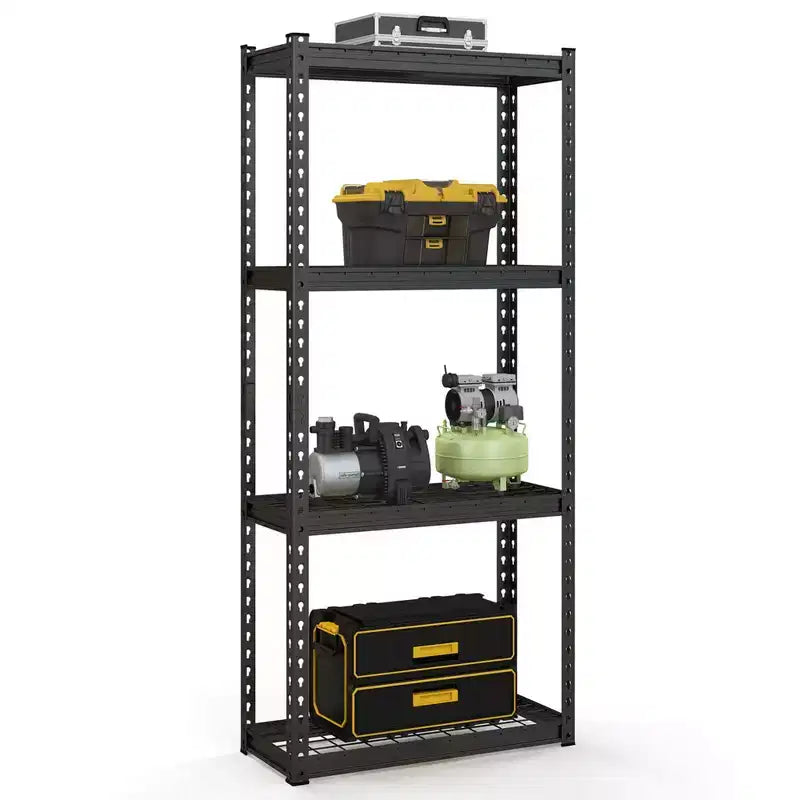 Costway 1/2/3/4 PCS 4-Tier Metal Shelving Unit Heavy Duty Wire Storage Rack with Anti-slip Foot Pads Black