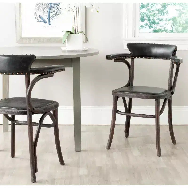 Kenny Arm Chair - MCR4689 - Antique Black - Safavieh Couture