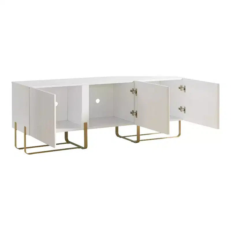 24/7 Shop At Home Forast Modern 3 Door Storage TV Stand for TVs up to 65
