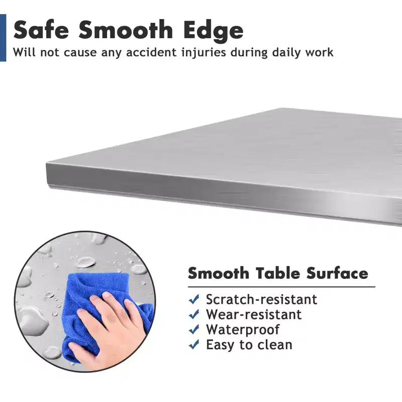 Costway 30 x 48 Commercial Kitchen Table Stainless Steel Food Prep & Work Table Silver