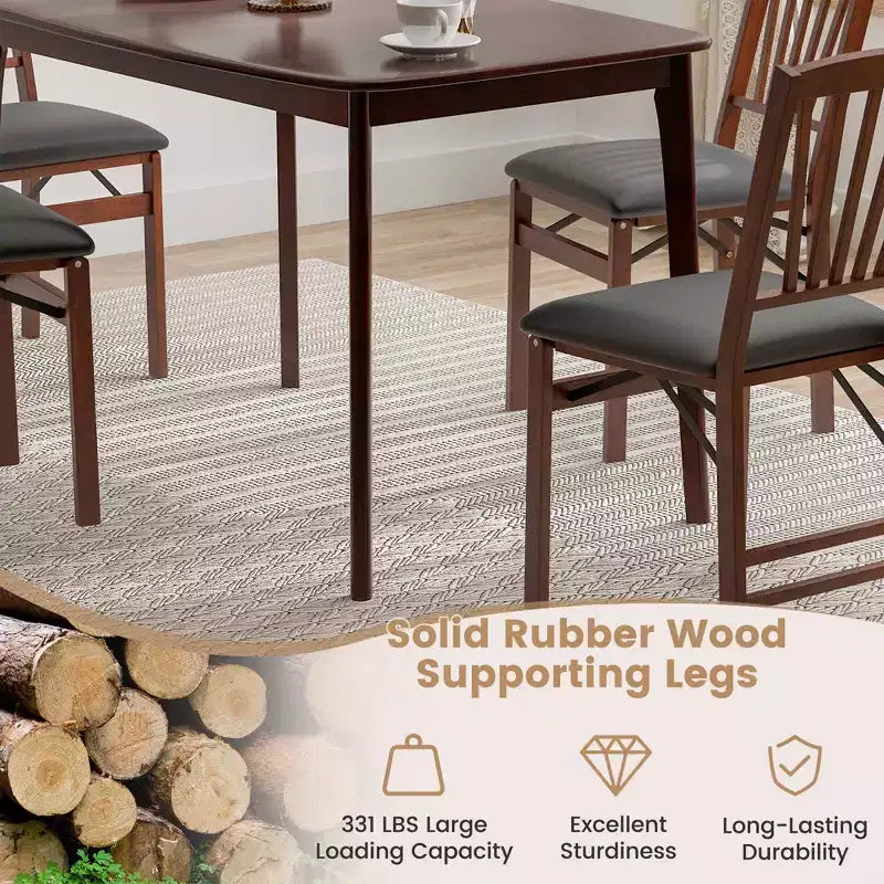 Costway 48 Wooden Dining Table Rectangular Farmhouse Kitchen with Solid Rubber Wood Legs Cherry/Natural
